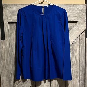 Comfortable Royal Blue Women's Blouse